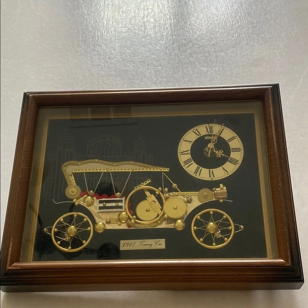 1910Vintage Touring Car Decor with Clock. Made in Japan